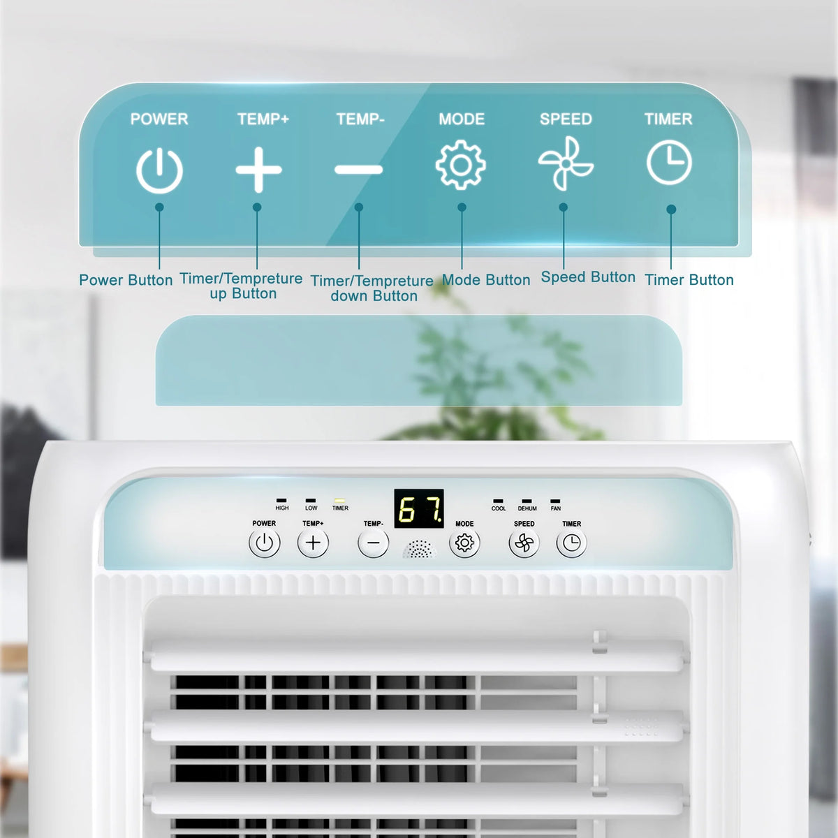 8000 BTU Portable Air Conditioner with Dehumidifier & Fan Mode, White V154500
