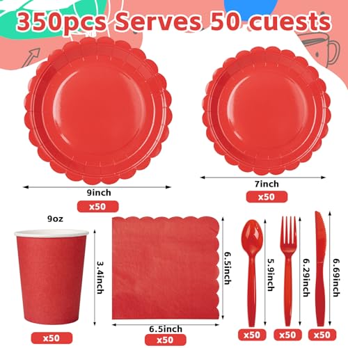 350 Pcs Ivory Paper Plates and Napkins Party Supplies Set W31344