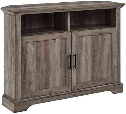 70 Inch Stone Grey Metal and Wood Fireplace TV Stand A998