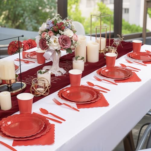 350 Pcs Ivory Paper Plates and Napkins Party Supplies Set W31344
