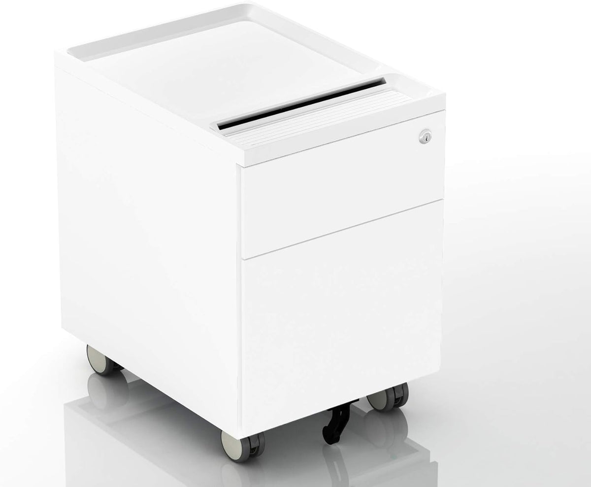 2-Drawer Mobile Filing Cabinet with Lock and Casters R824