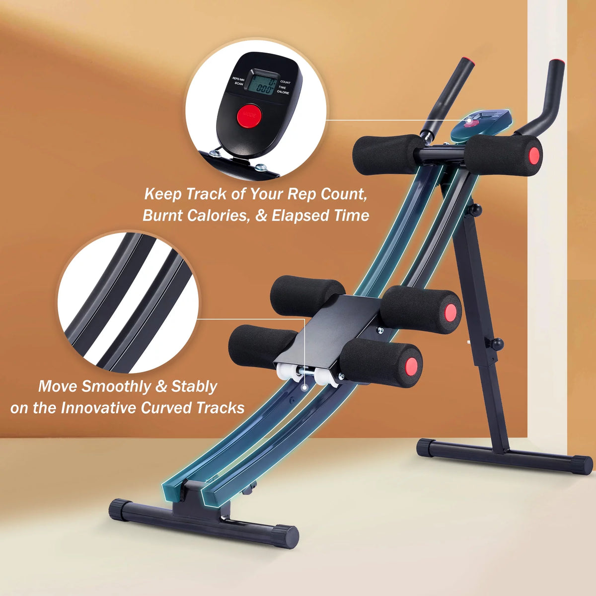 Ab Core Trainer with Display and 4 Incline Levels V54659