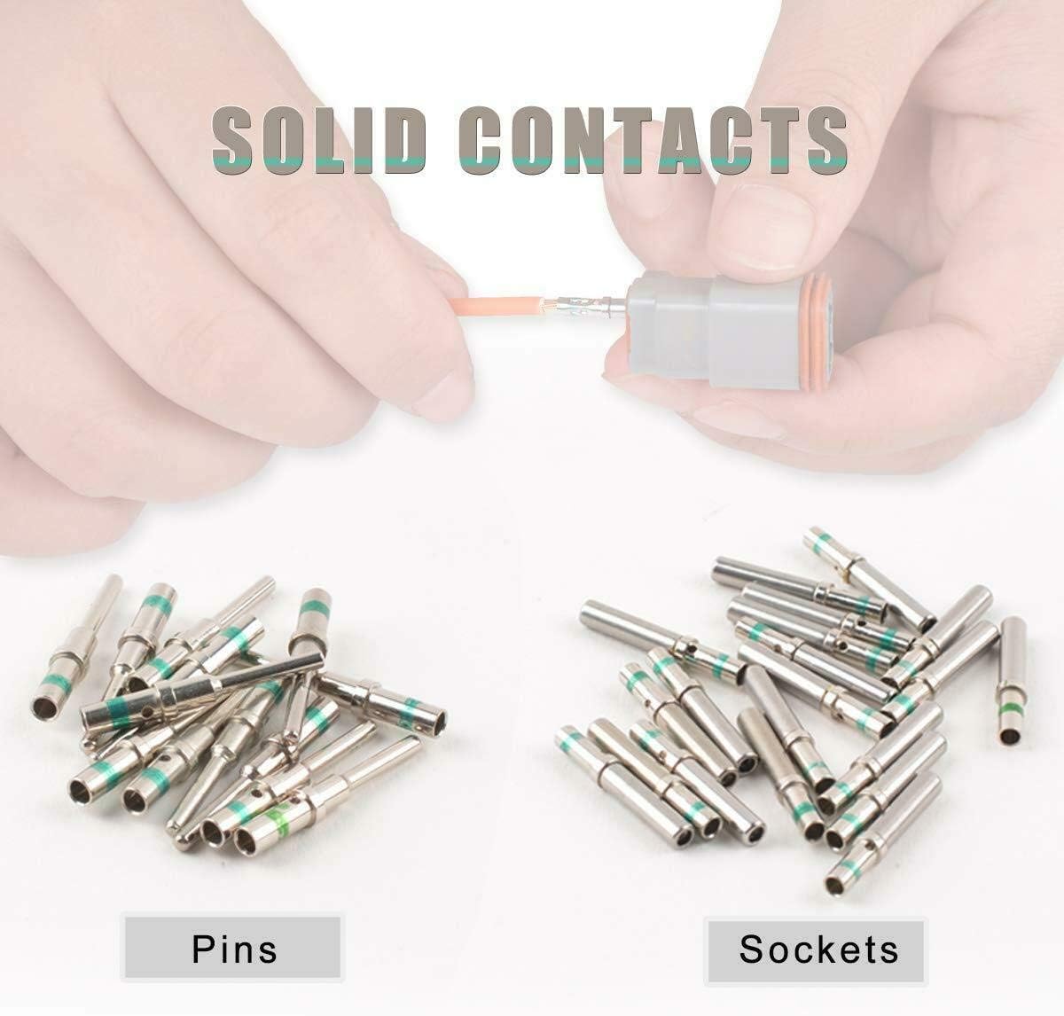 4 Pin Waterproof Electrical Wire Connector with Seal Plug, 3 Sets S245