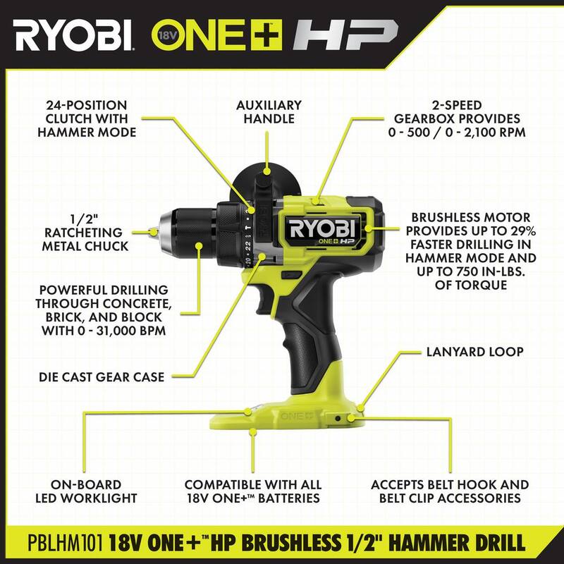 18V Brushless Cordless 1/2 in. Hammer Drill X93766