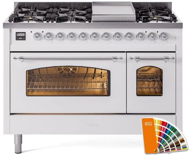 48 Dual Fuel Natural Gas Range with Chrome Trim A934064
