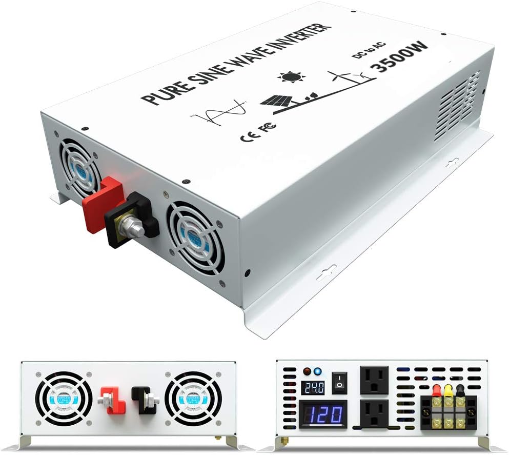 3500W Pure Sine Wave Power Inverter DC 24V to 110V 120V AC A450286