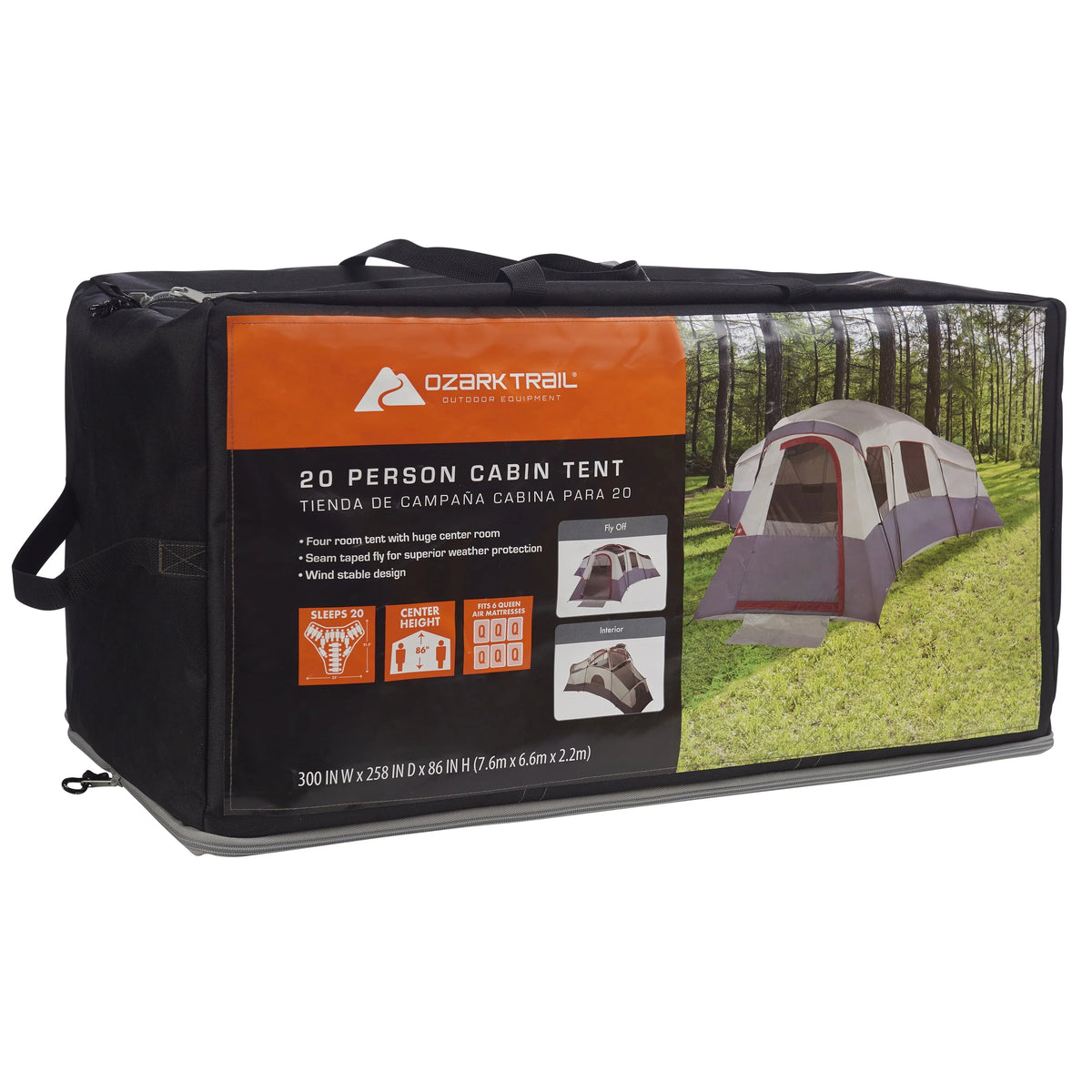 20-Person 4-Room Cabin Tent with 3 Separate Entrances G630