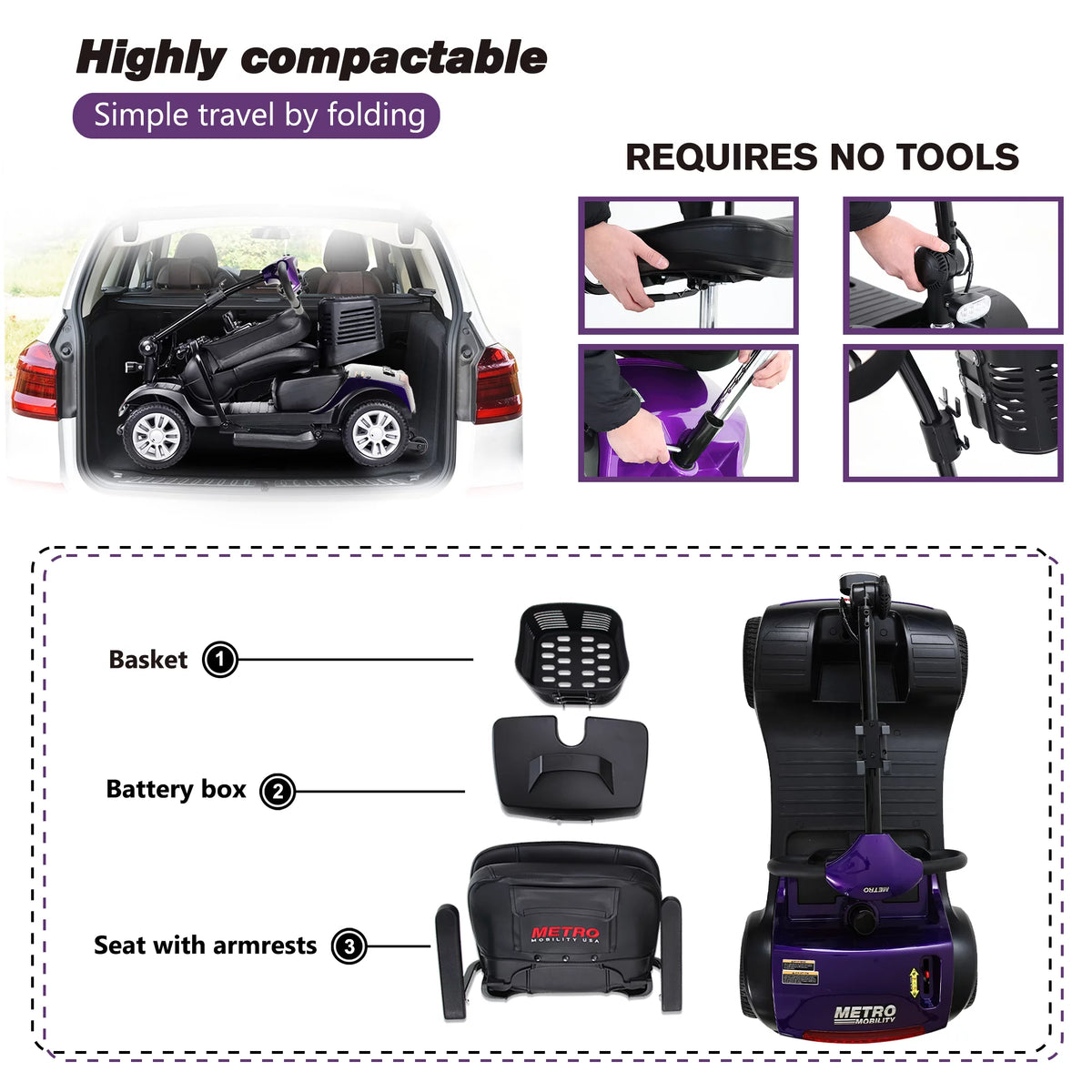 4-Wheel Electric Mobility Scooter with Head Light C5098