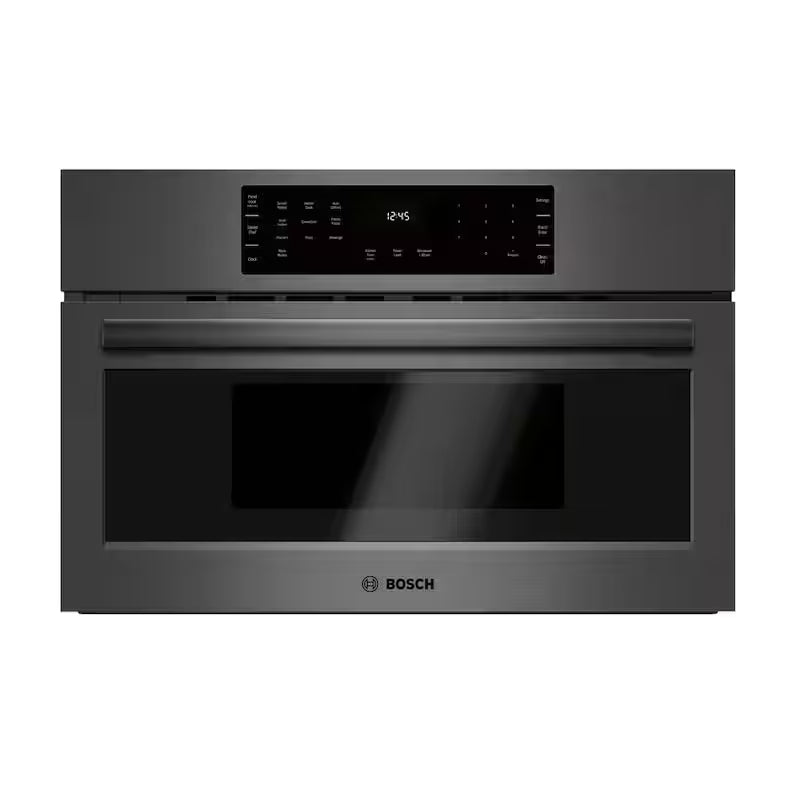 30 in. 1.6 cu. ft. 240 Volt Built-in Convection Microwave in Black Stainless Steel Y46872