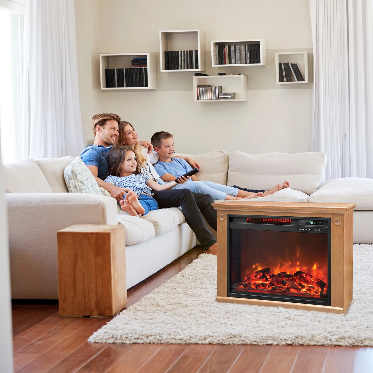 1500W Portable Electric Infrared Quartz Indoor Fireplace B2169