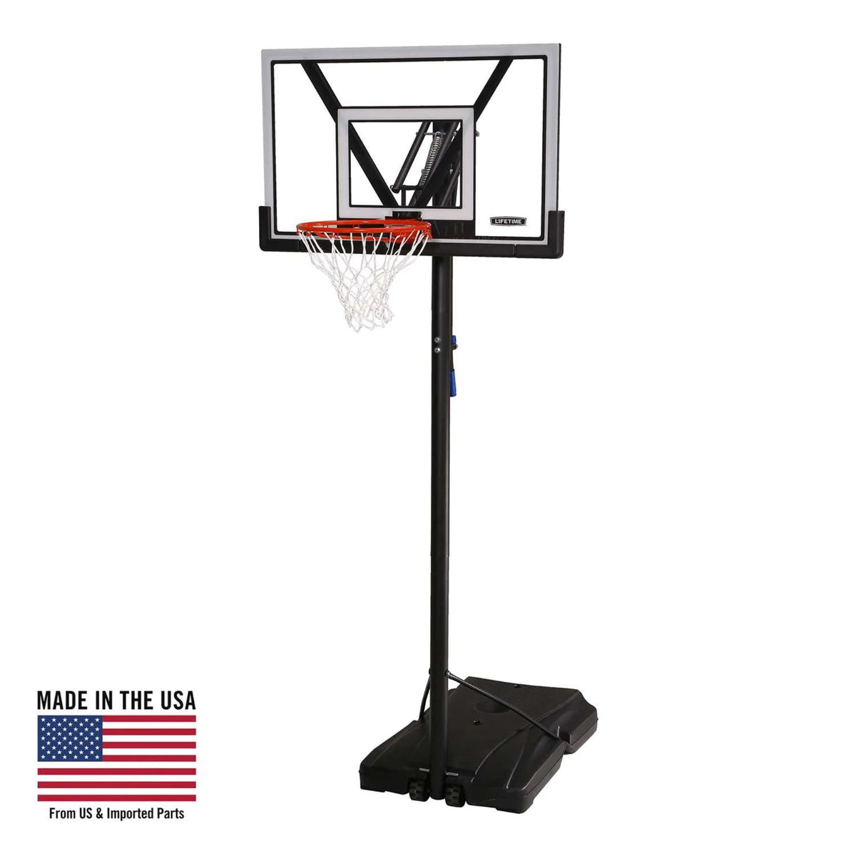 Adjustable Portable Basketball Hoop 48 inch Polycarbonate K907438