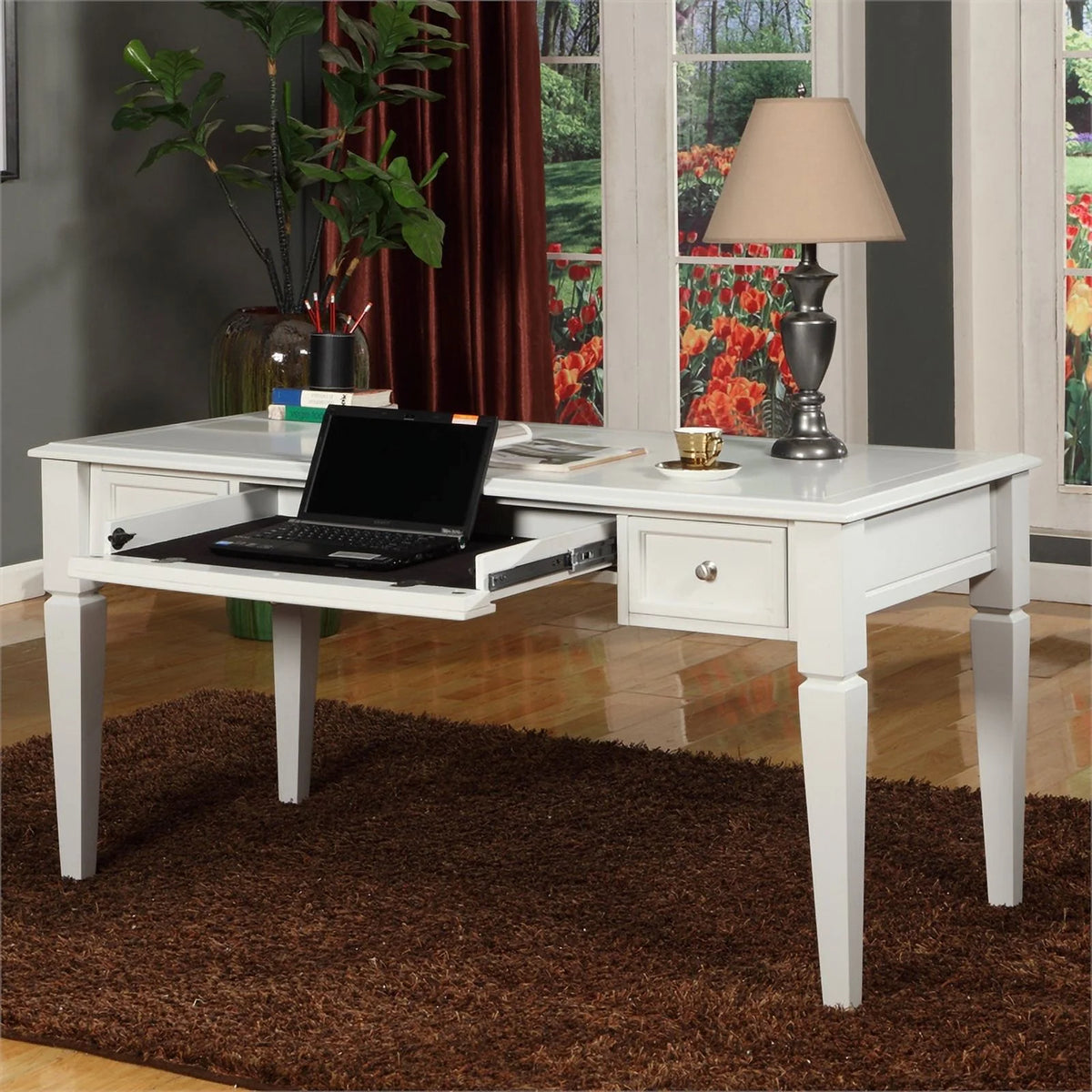 60" Transitional Wood Writing Desk I663
