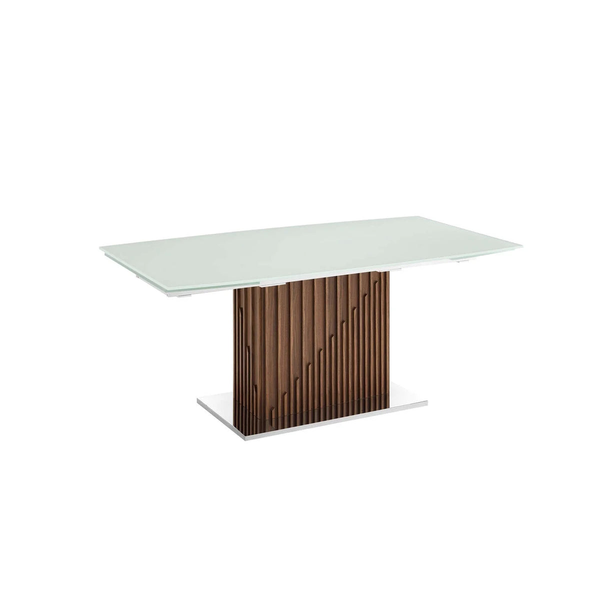 30 x 71 x 39.5 in. White Dining Table with Walnut Veneer Base X453543