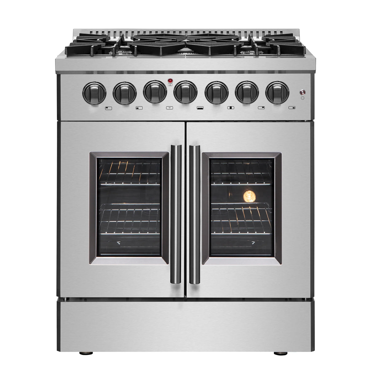 30 Gas Burner Electric Oven Range with French Door in Stainless Steel M491798