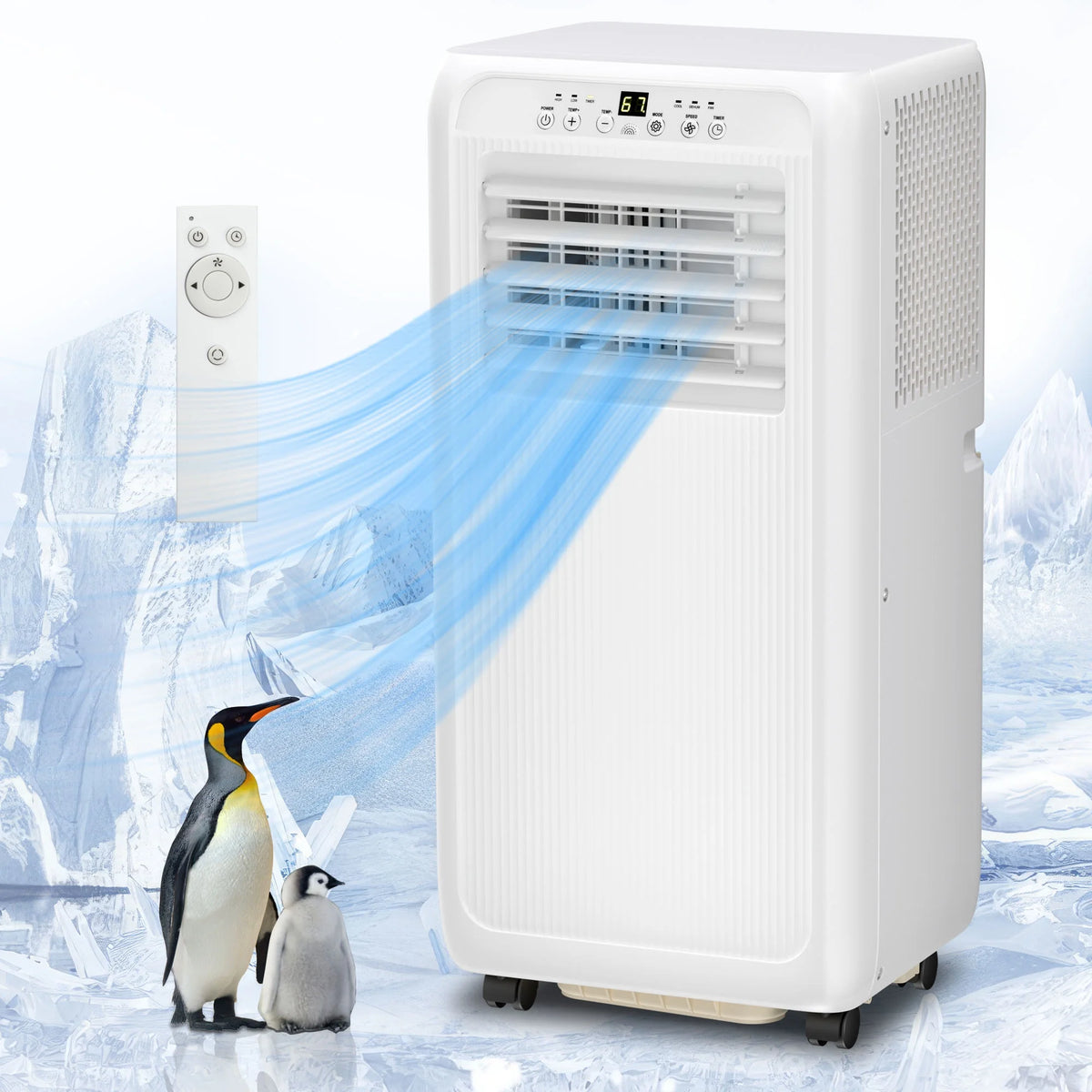 8000 BTU Portable Air Conditioner with Dehumidifier & Fan Mode, White V154500