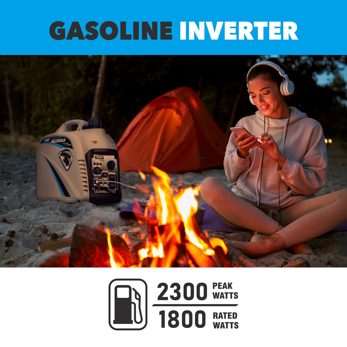 2300-Watt Super Quiet Gas Powered Inverter Generator with USB N140165