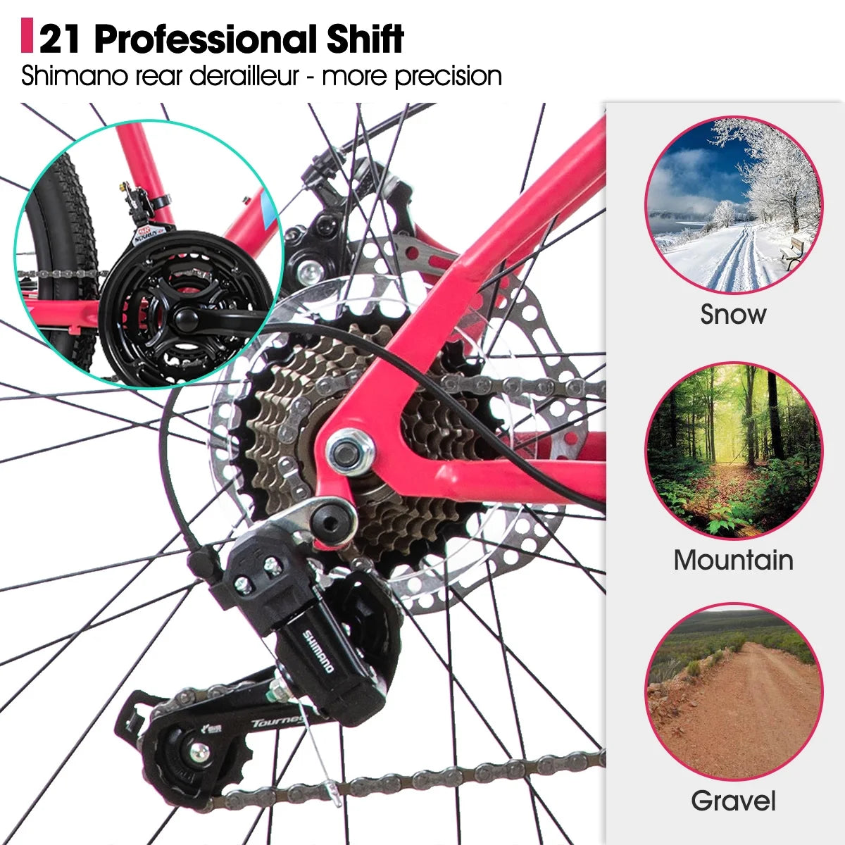 26 Inch Womens Mountain Bike with Step-Through Frame X2995
