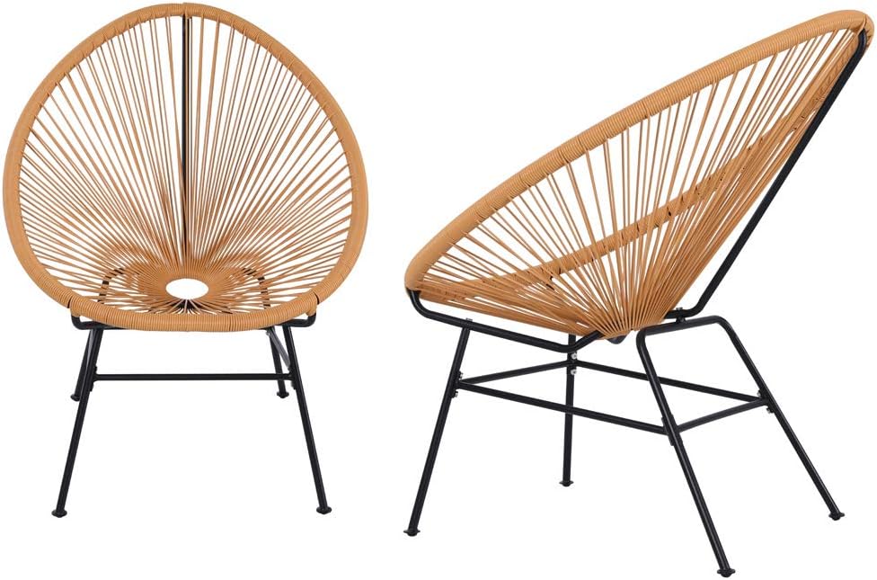 2 Piece Turquoise All-Weather Oval Weave Lounge Chair B105