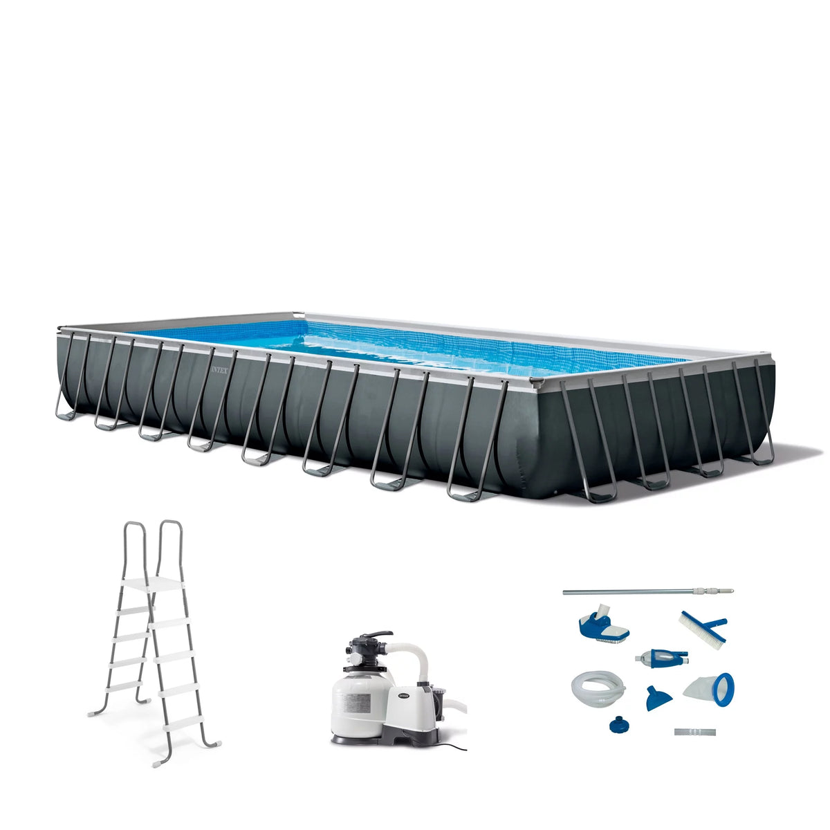 32ft x 16ft x 52in Rectangular Pool Set with Maintenance Kit M129