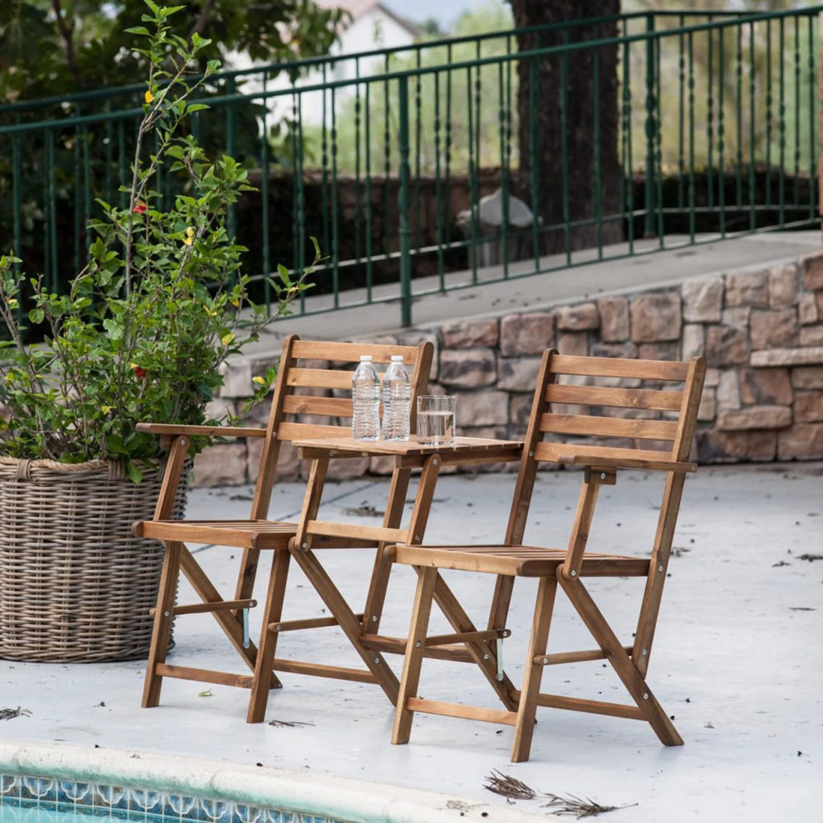55" Brown Folding Chairs and Table E707