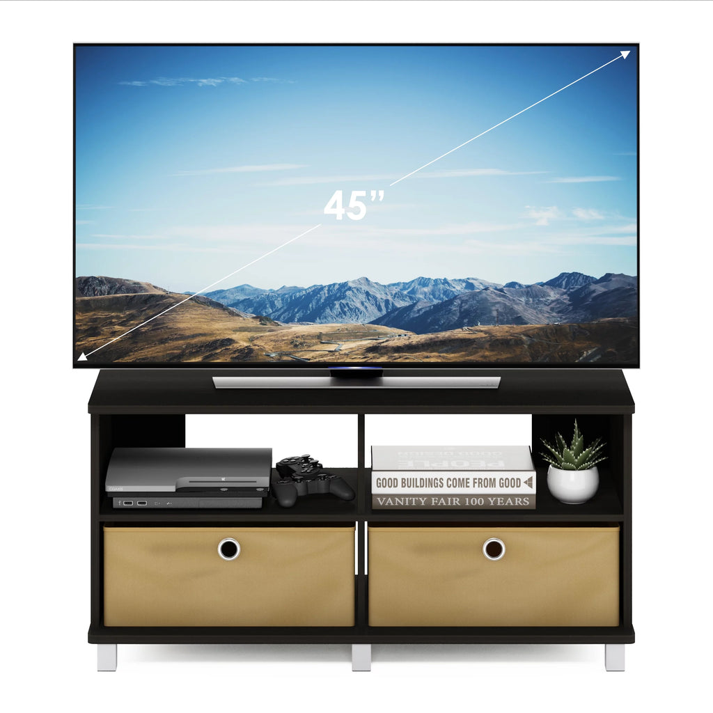 38 Inch 2 Drawer Entertainment Center TV Stand, Brown I379718