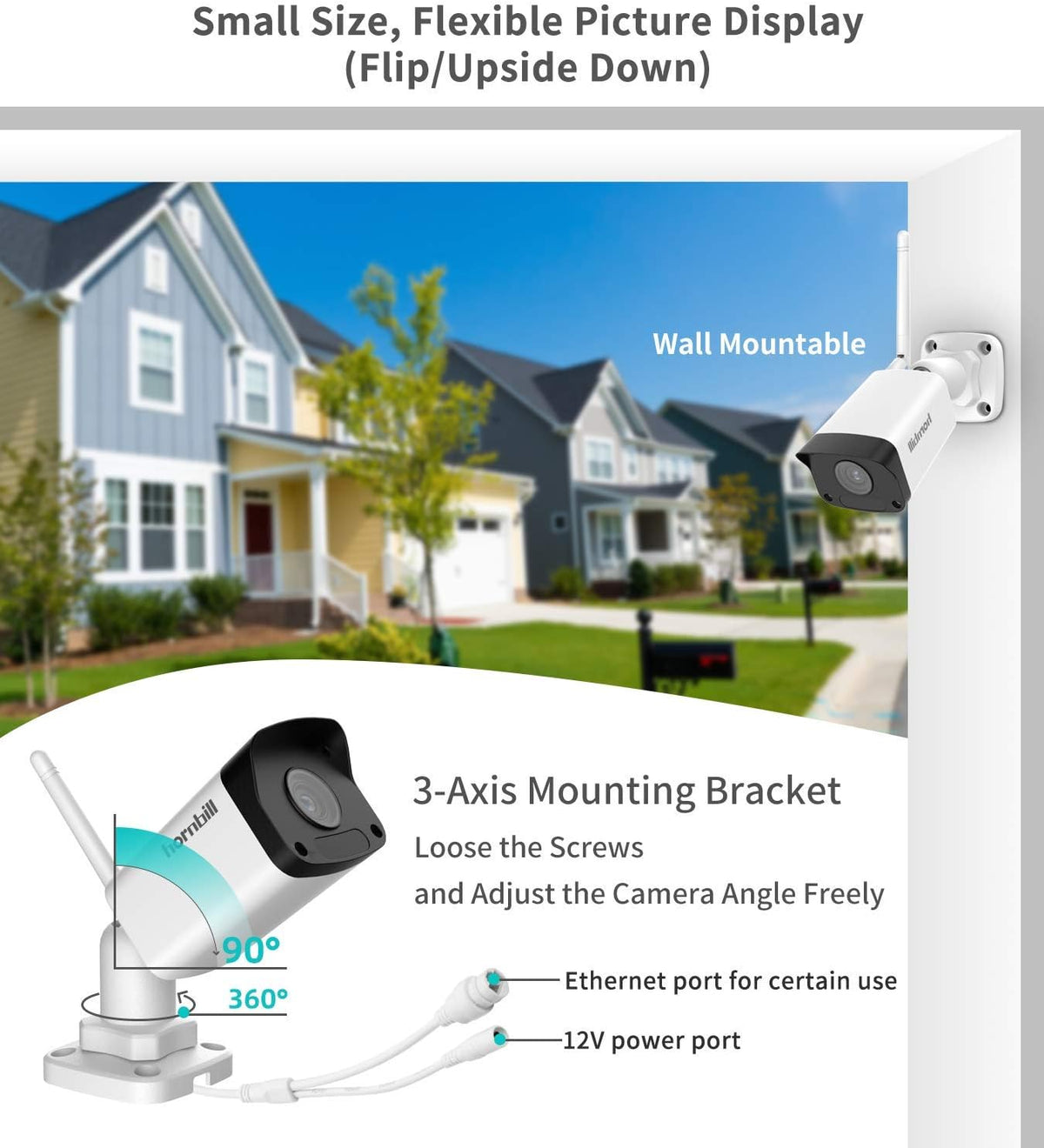 1080P Wireless Security Camera System, 8CH 8pcs Outdoor IP Camera with 2TB Hard Drive V691191