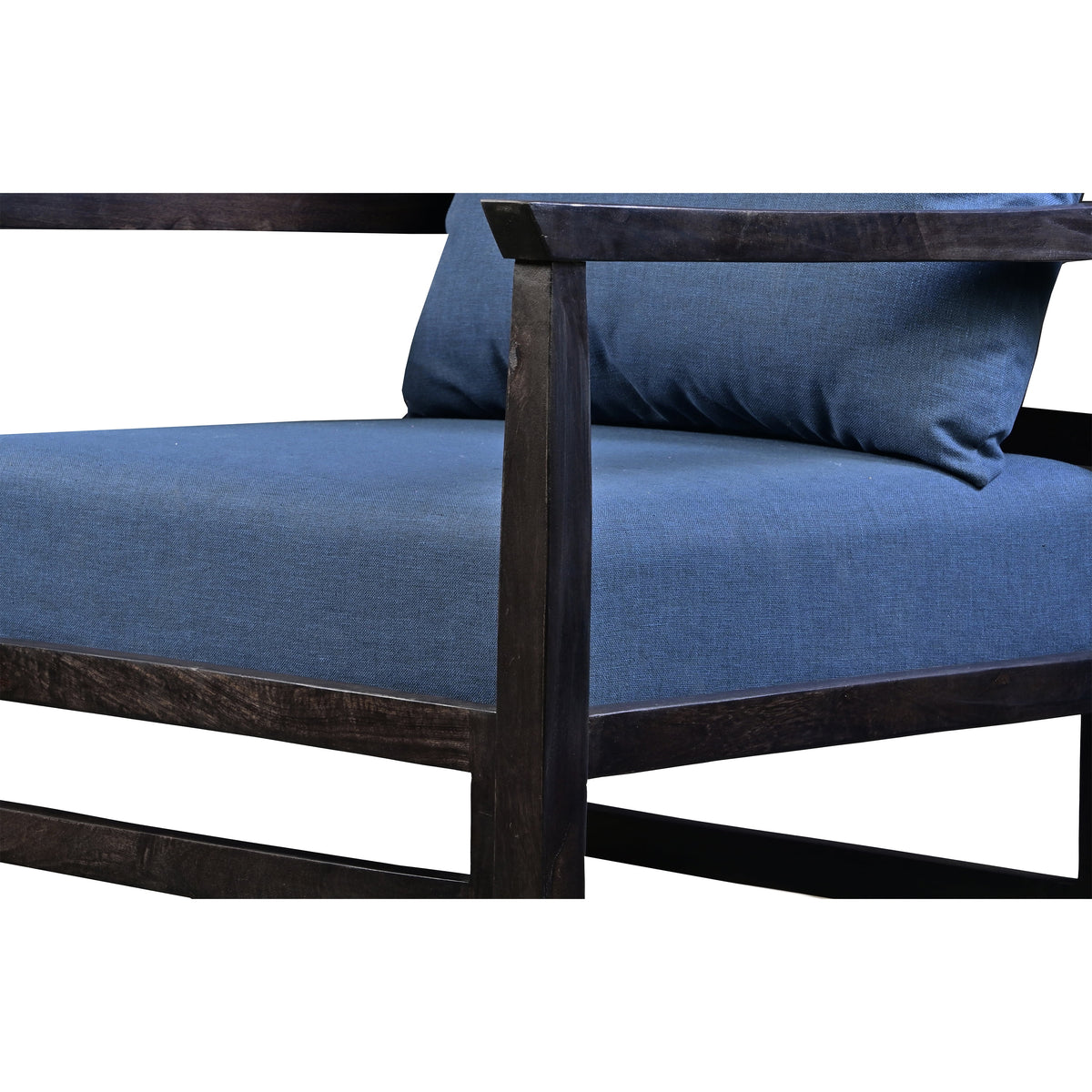 27 Inch Mango Wood Accent Chair with Pillow Back P706