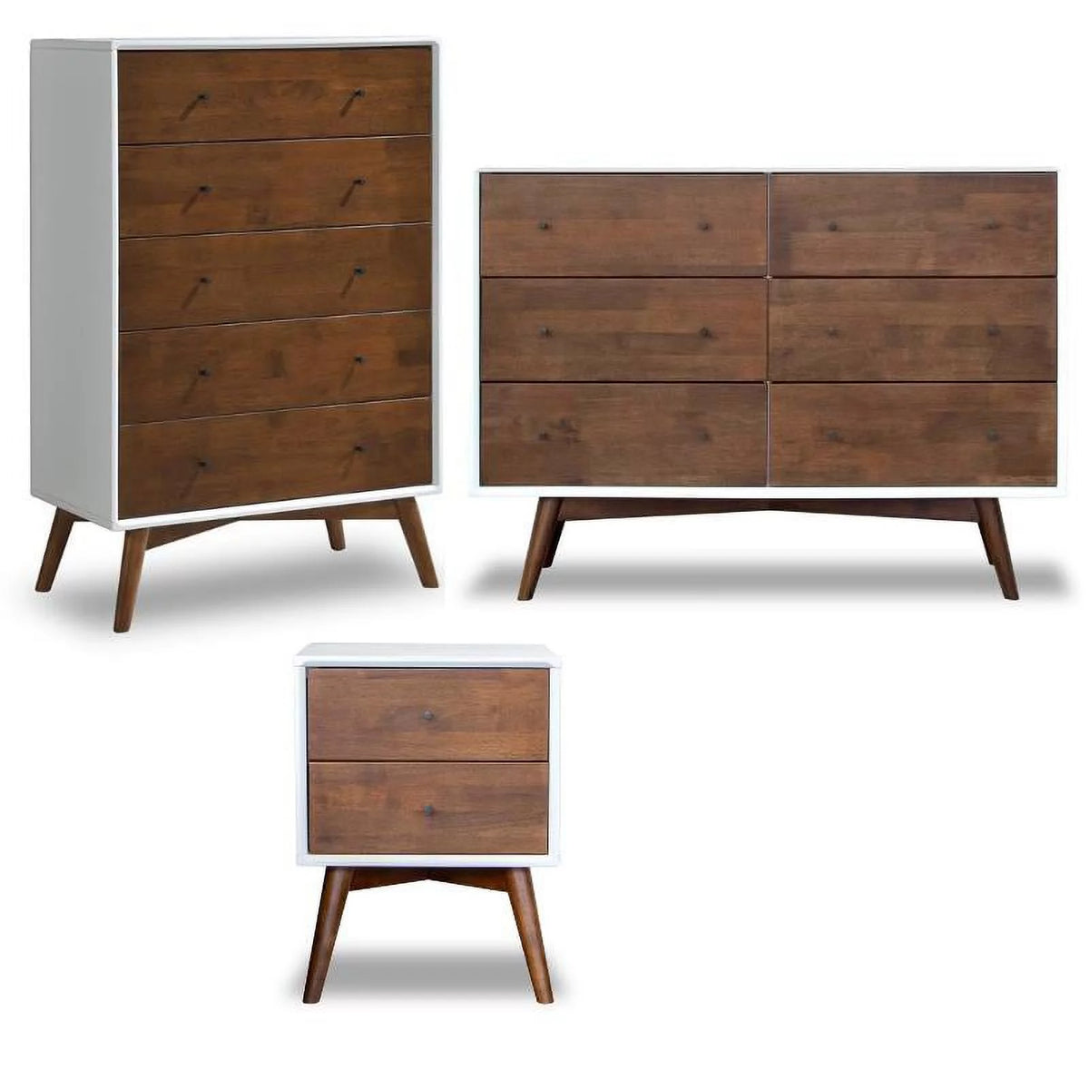 3 Piece 5 Drawer 6 Drawer Dresser and Nightstand Set K462