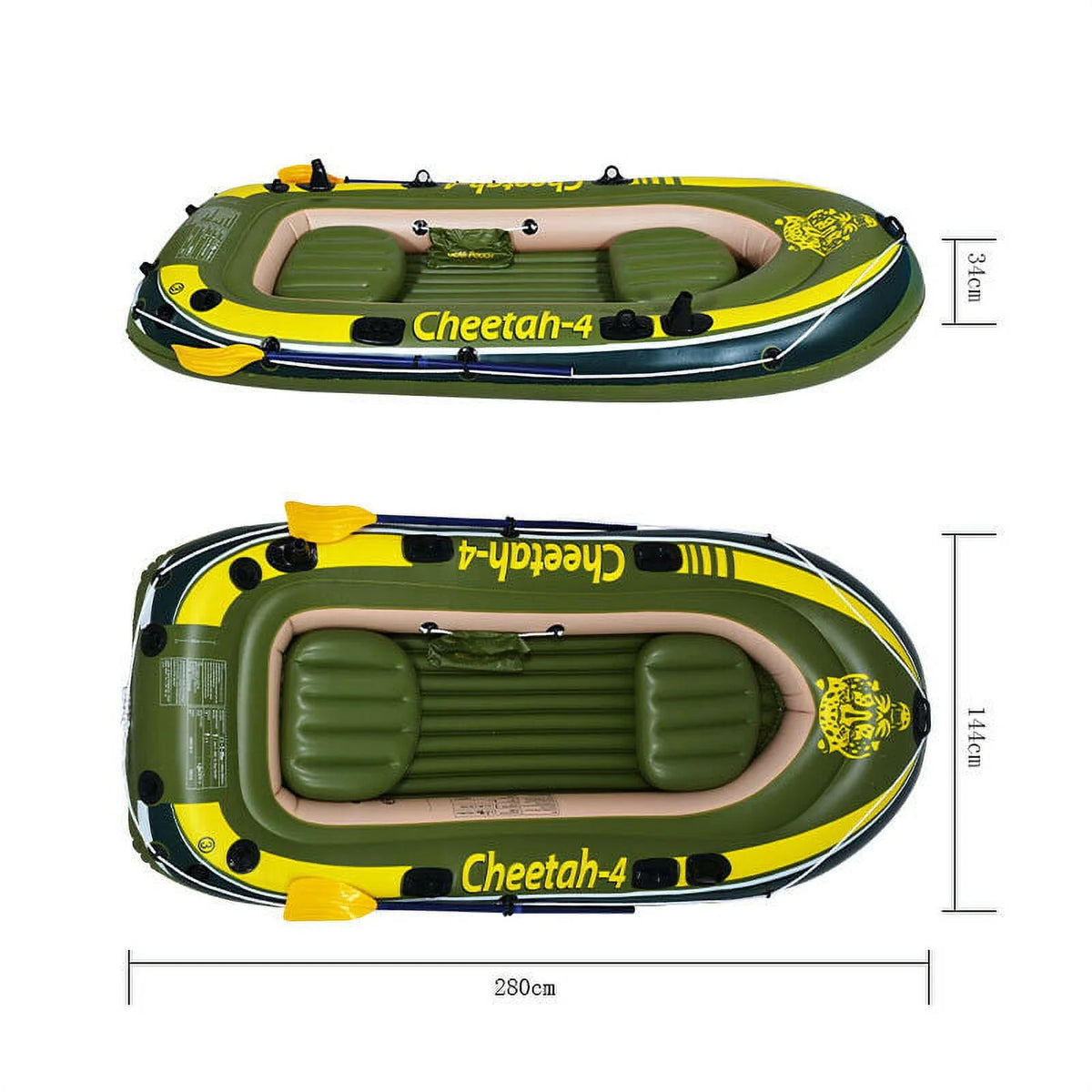 3 Person Inflatable Boat Set with Oars & Air Pump J73257