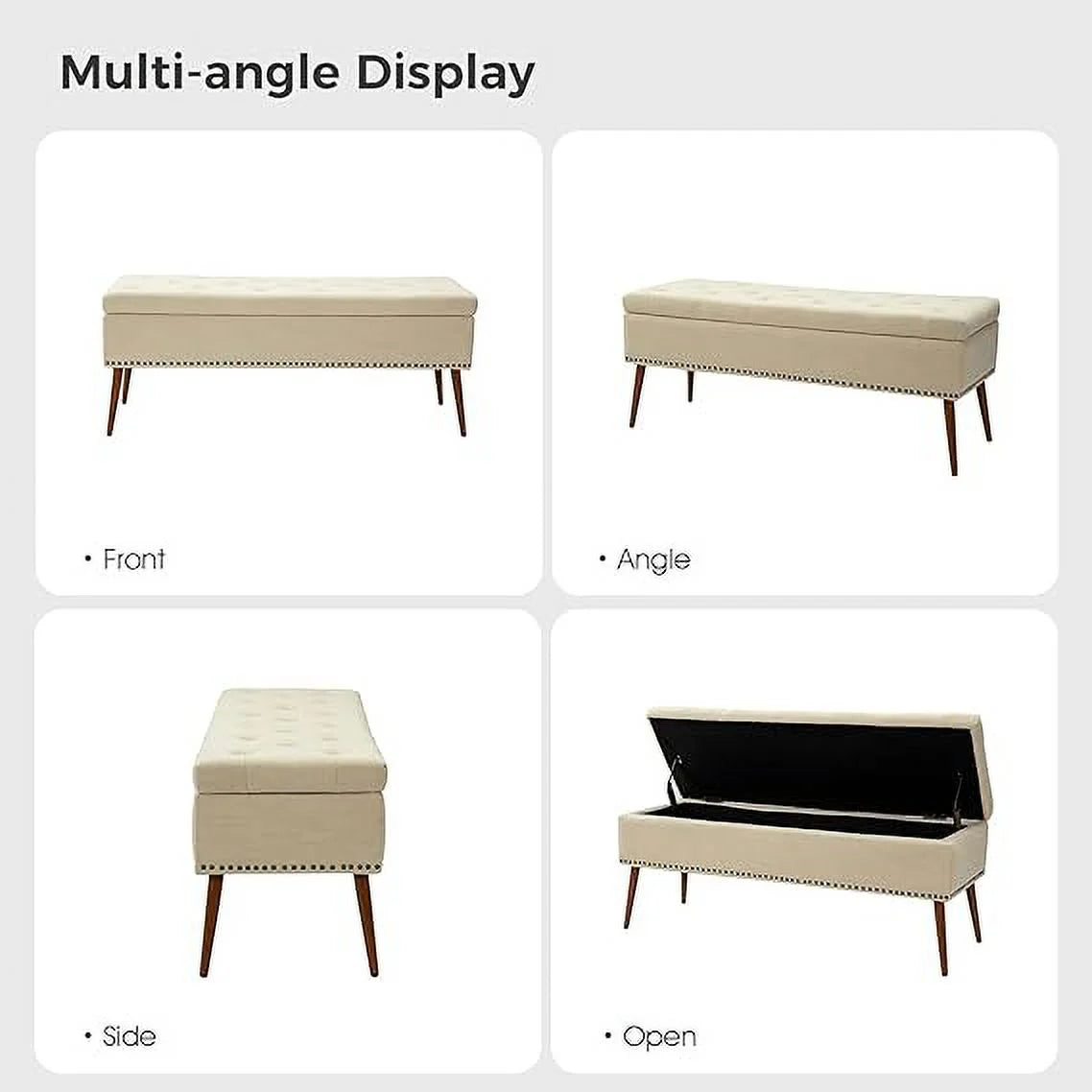 47" Upholstered Storage Bench Ottoman N131253