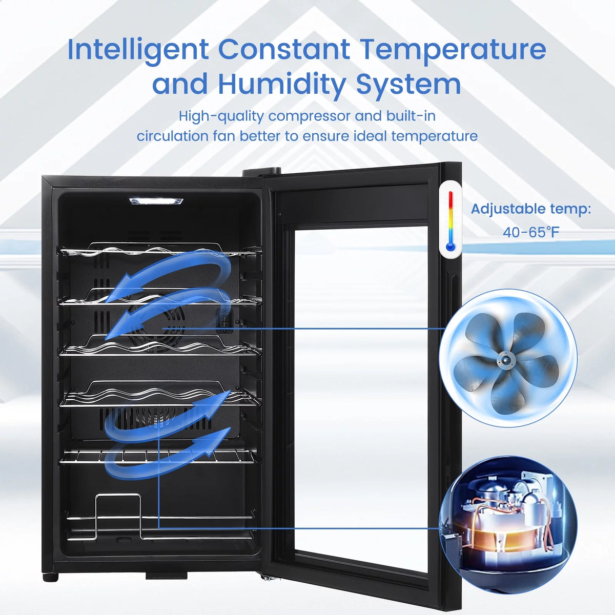 24-Bottle Wine Cooler Refrigerator with Glass Door K8999