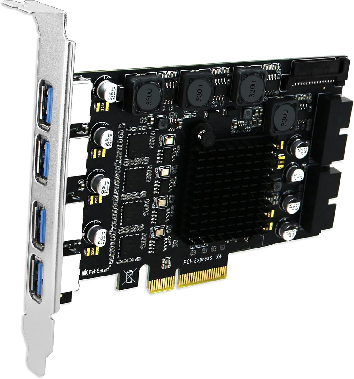 4 Channel 8 Ports PCI Express USB 3.0 Card U93009