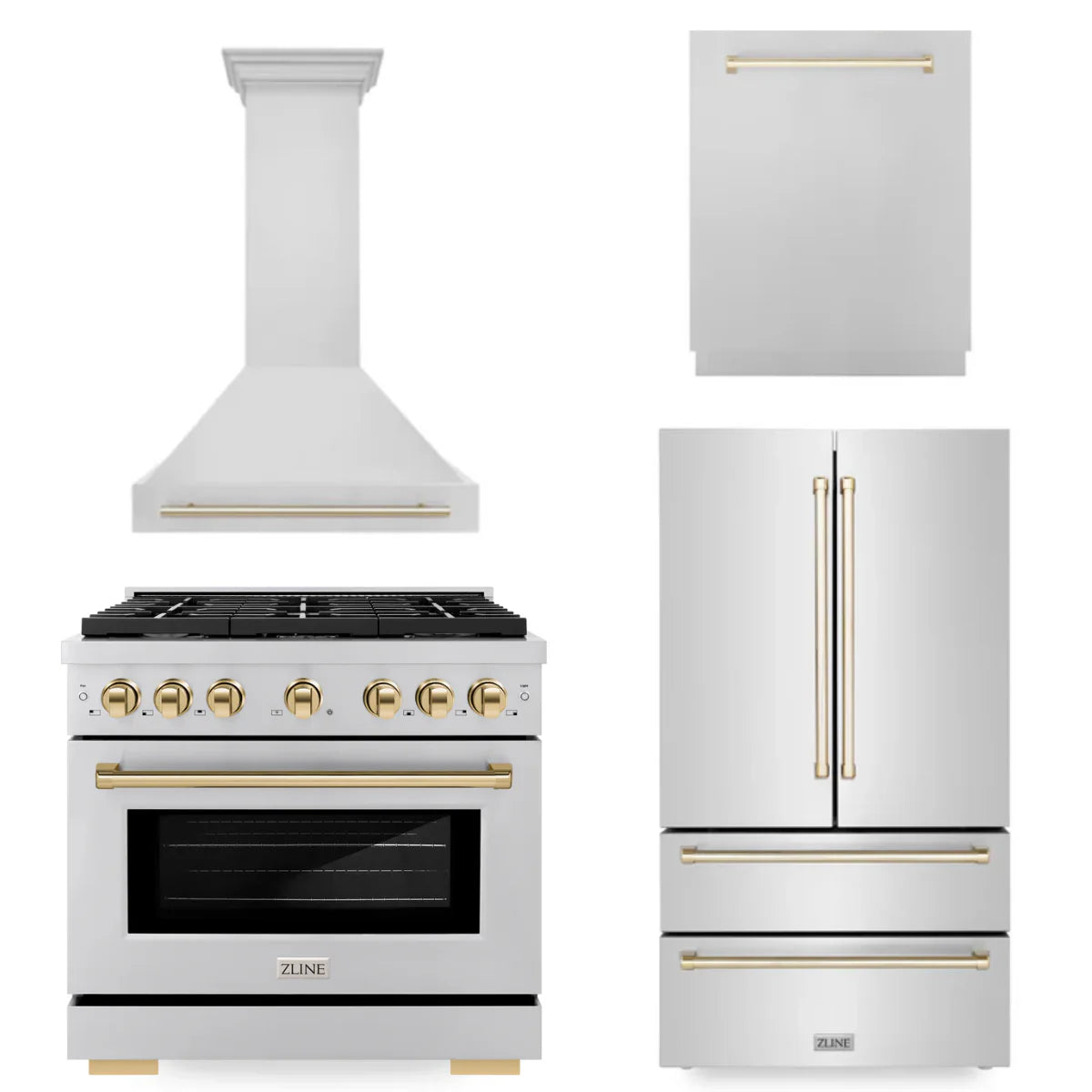 36 In. Gas Range, Range Hood, Dishwasher, Refrigerator A5419