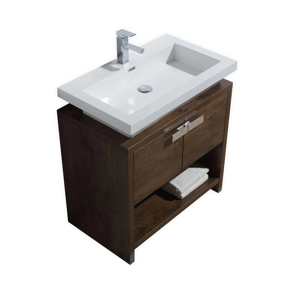 32 in. Modern Rose Wood Bathroom Vanity O983