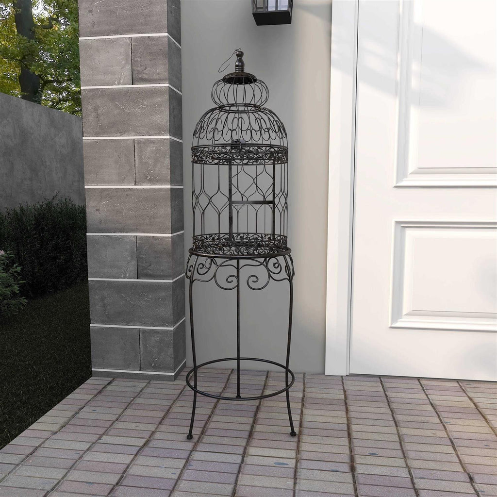 Black Metal Birdcage with Stand K95904