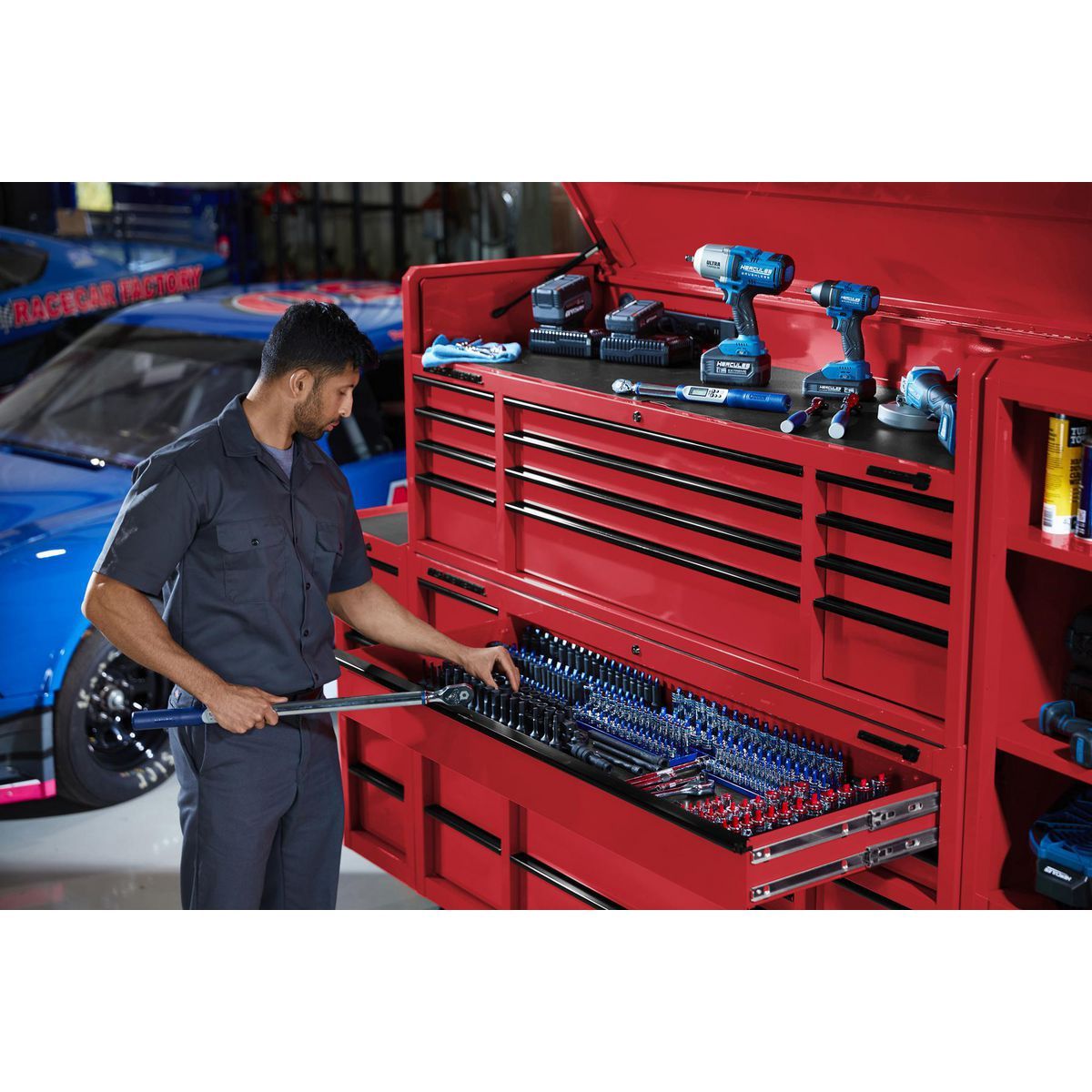 72 in. x 22 in. Triple Bank Top Chest, Red K78662
