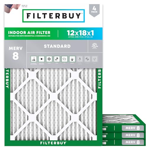 16x25x1 MERV 8 Pleated HVAC Air Filter 4-Pack P8121