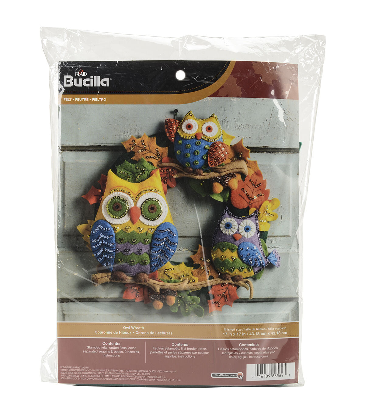 17 Owl Felt Applique Kit F9001