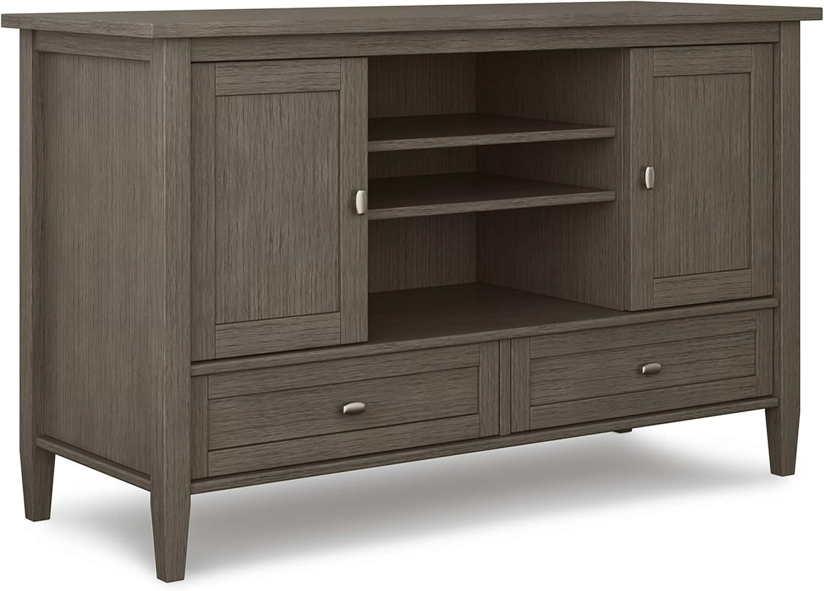 47 inch Wide Rustic Natural Aged Brown Solid Wood TV Media Stand W189907