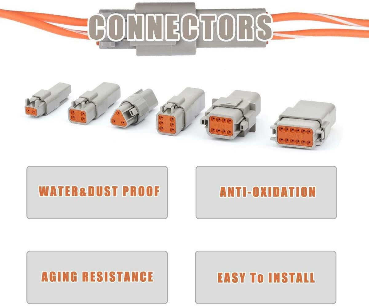 4 Pin Waterproof Electrical Wire Connector with Seal Plug, 3 Sets S245