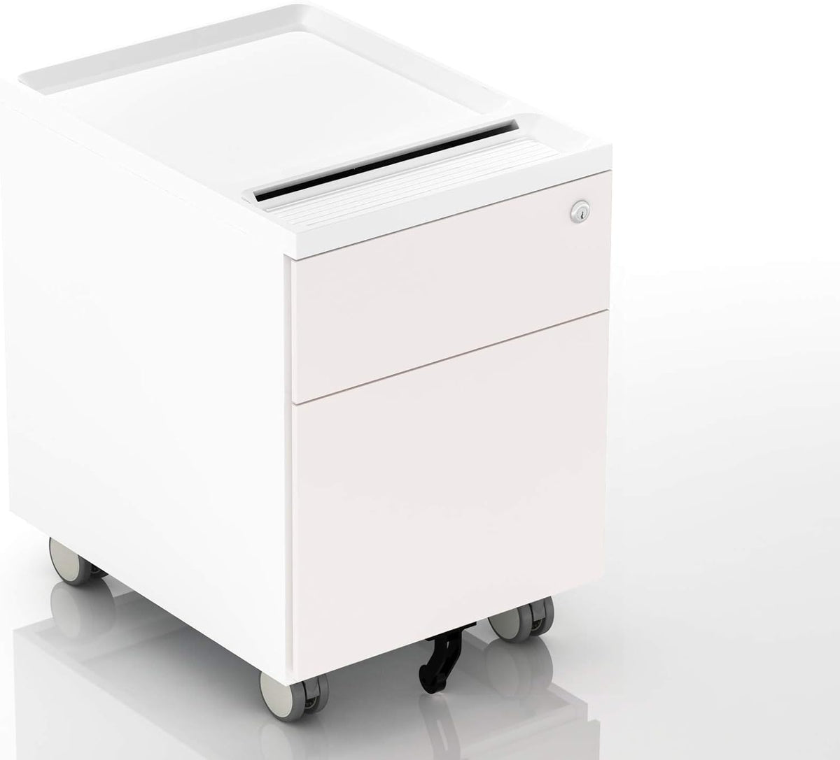 2-Drawer Mobile Filing Cabinet with Lock and Casters R824