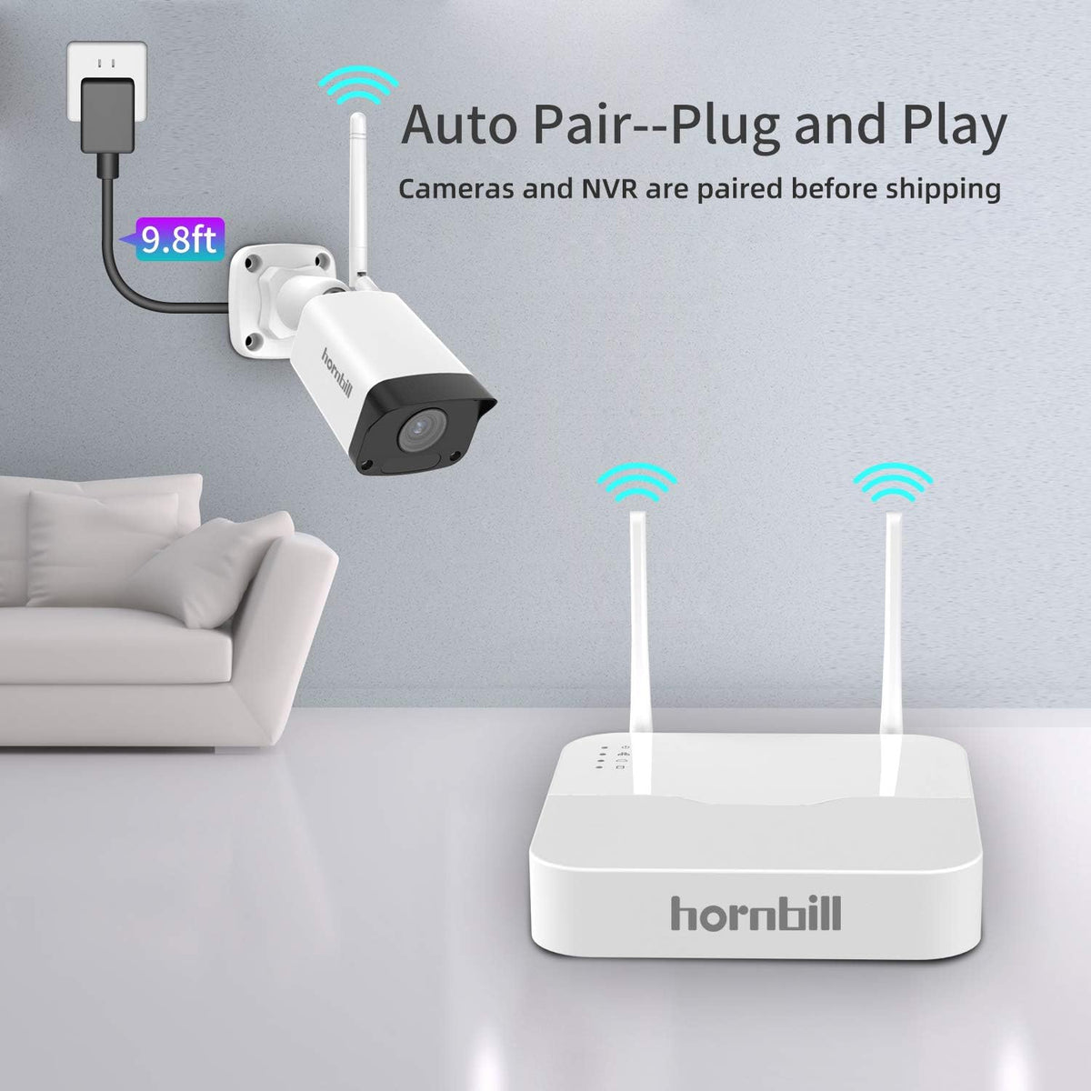 1080P Wireless Security Camera System, 8CH 8pcs Outdoor IP Camera with 2TB Hard Drive V691191