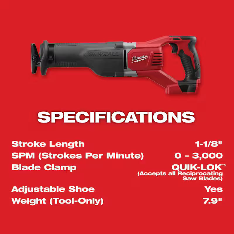 18V Cordless Reciprocating Saw with Blade Set S7431