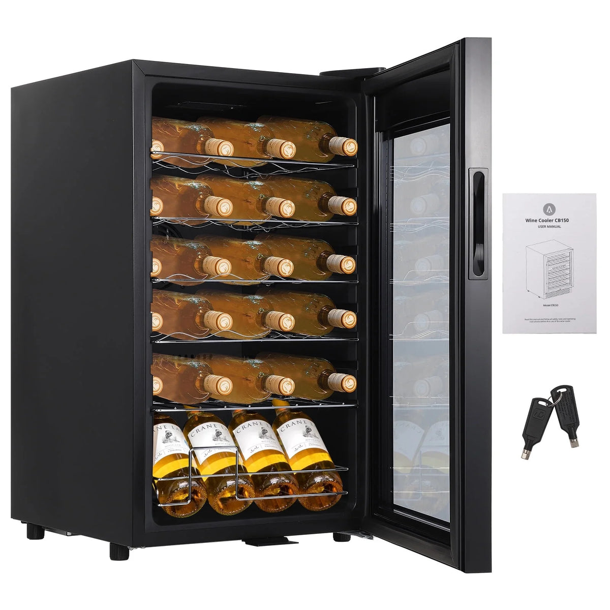 24-Bottle Wine Cooler Refrigerator with Glass Door K8999