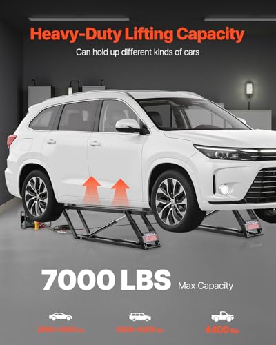 7000 lbs 3-Level Adjustable Portable Car Lift with Remote Control K4663