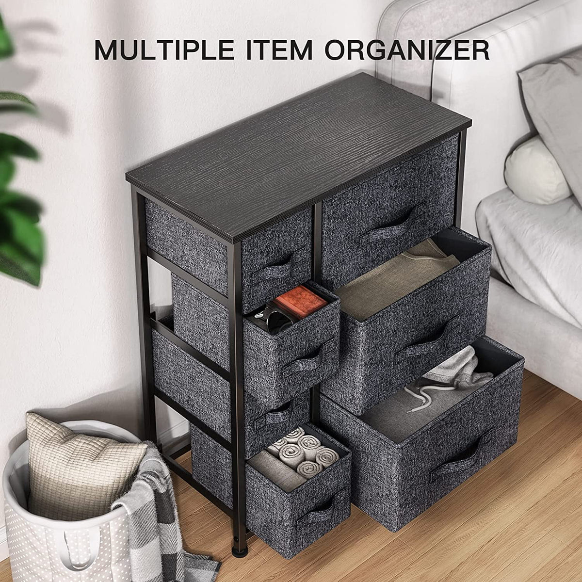 7 Drawer Fabric Dresser with Steel Frame T461468