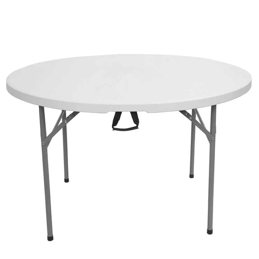 4 Ft White Round Folding Plastic Dining Table D530119