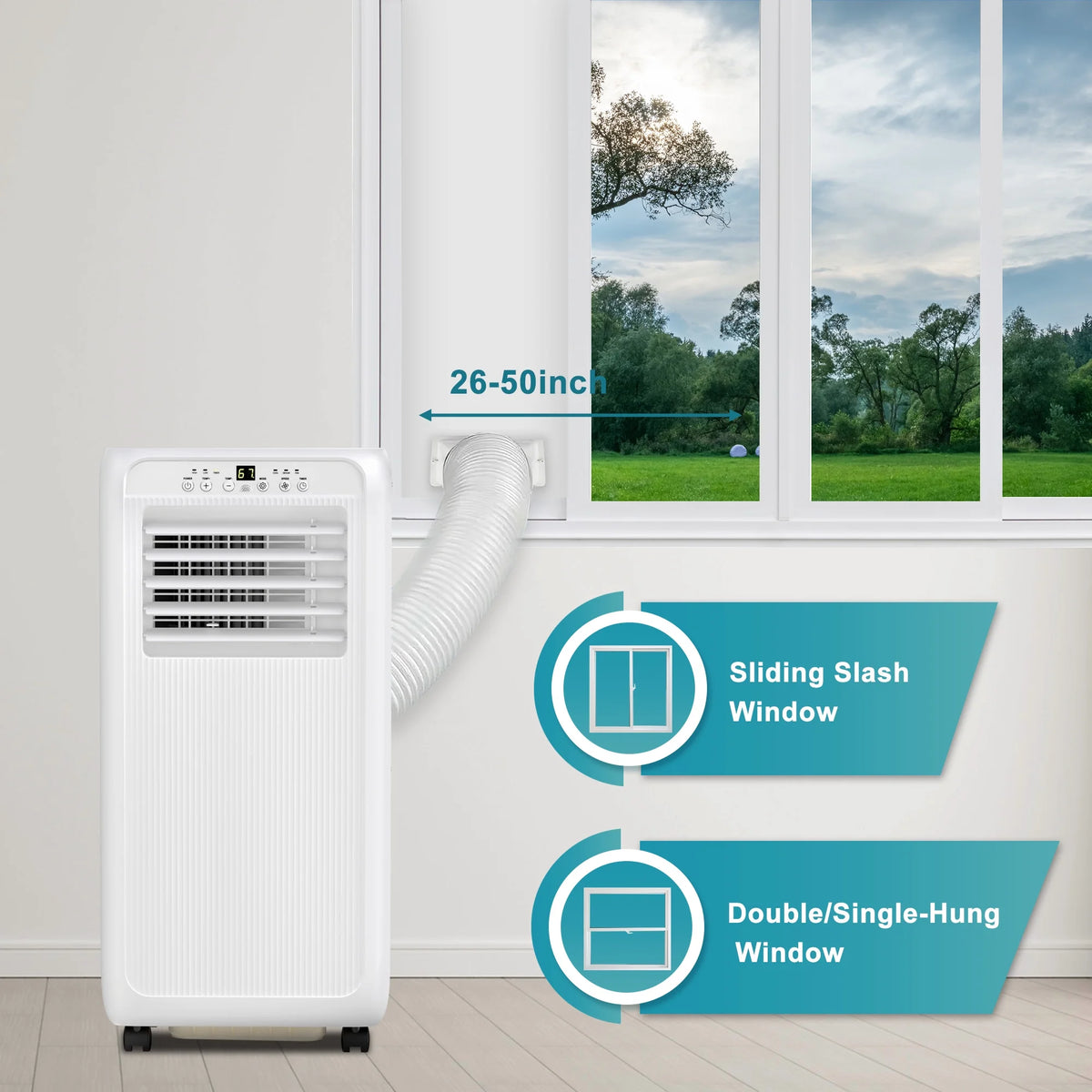 8000 BTU Portable Air Conditioner with Dehumidifier & Fan Mode, White V154500