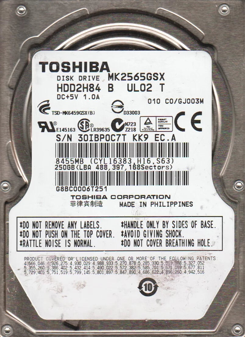250GB SATA 2.5 Hard Drive K1199