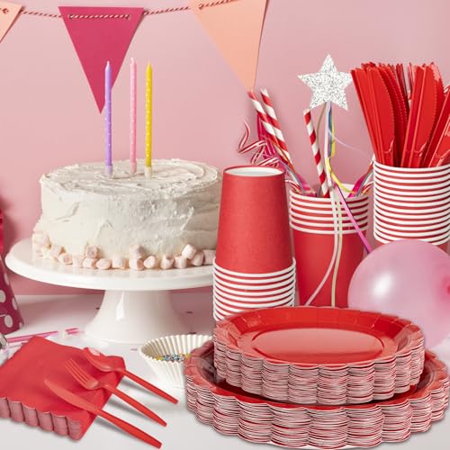 350 Pcs Ivory Paper Plates and Napkins Party Supplies Set W31344